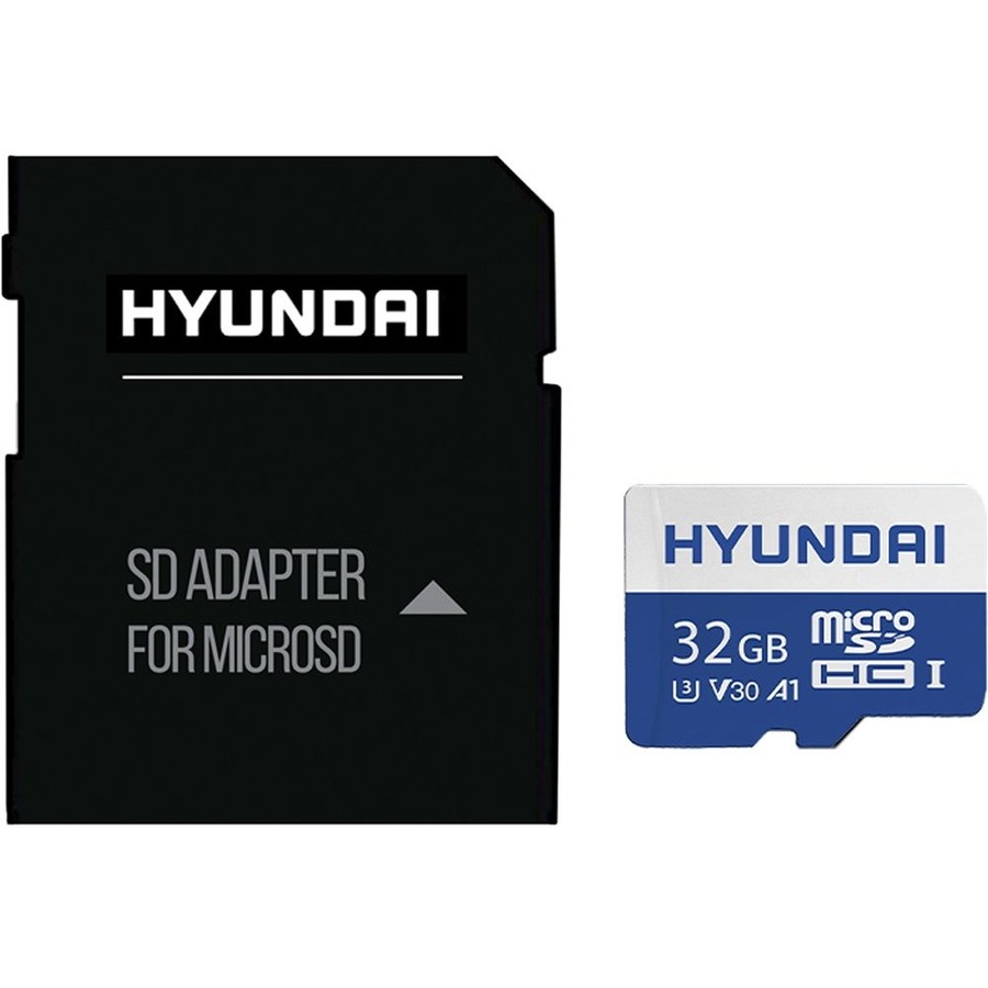Hyundai 32GB microSDHC UHS-I Memory Card with Adapter, 90MB/s (U3), 4K UHD, A1, V30