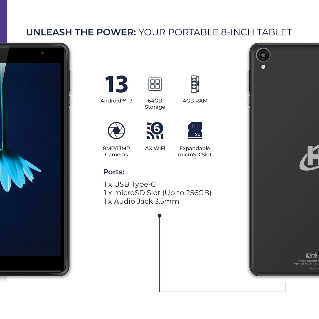 HYUNDAI HYTab Plus 8WB3 8" Tablet - Octacore HD IPS | 4GB | 64GB | Wi-Fi