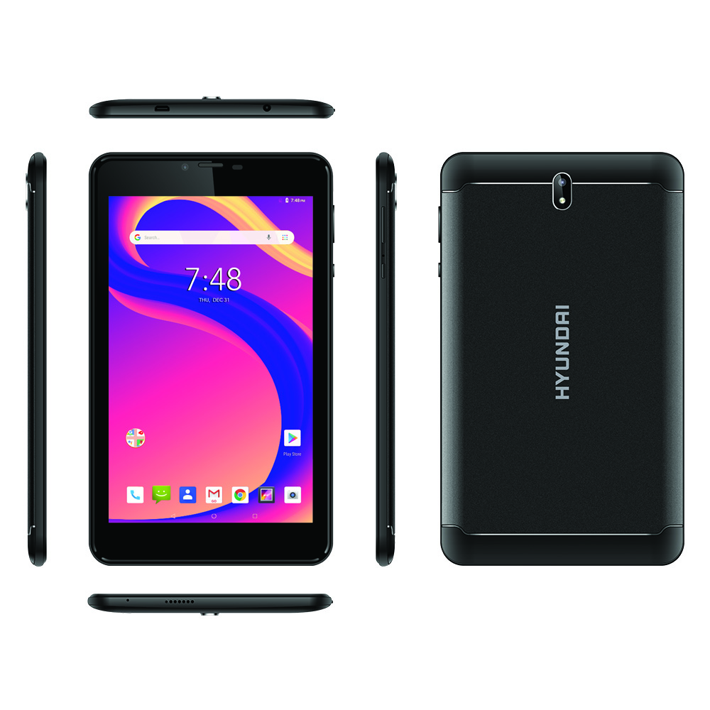 Hyundai Koral 7XL HT0701L16 Tablet | 7" HD | Android 8.1 Oreo (Go Edition) | Quad-Core 1.10 GHz | 2GB RAM | 16GB Storage | 4G | Black