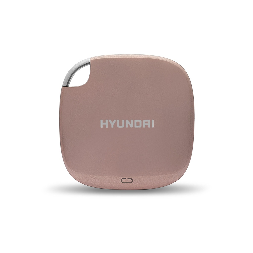 Hyundai 2TB Ultra-Portable Data Storage, Fast External SSD, PC/MAC/Mobile - USB-C to C, USB-A to C, Dual Cable Included, Up to 450MB/s - Gen USB 3.1, Rose Gold