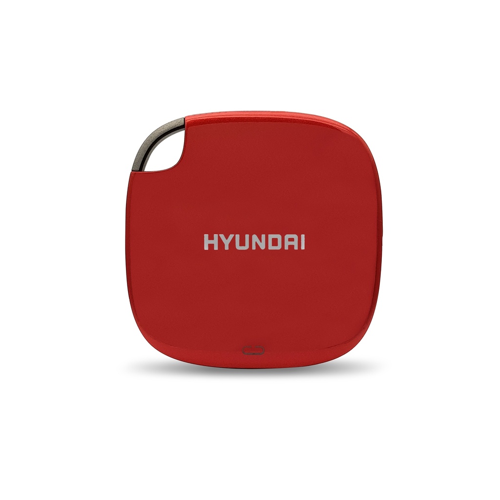 Hyundai 512GB Ultra-Portable Data Storage, Fast External SSD, PC/MAC/Mobile - USB-C to C, USB-A to C, Dual Cable Included, Up to 450MB/s - Gen USB 3.1, Red