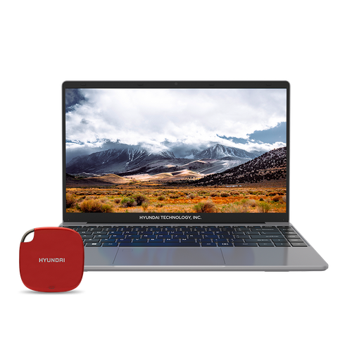 [HT14CCIC46EGHHTESD2048R/BDL/NEW] HyBook 14.1" Laptop Celeron N4020 | 4GB | 128GB | Win 11 Home S + Hyundai 2TB External SSD - Red